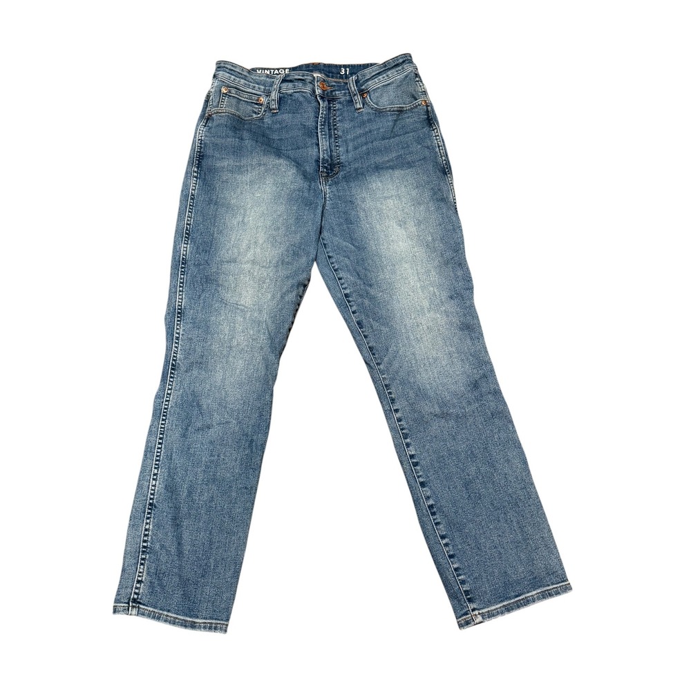 J. Crew Size 31 Vintage Slim Straight Jeans Medium Wash High Rise Denim